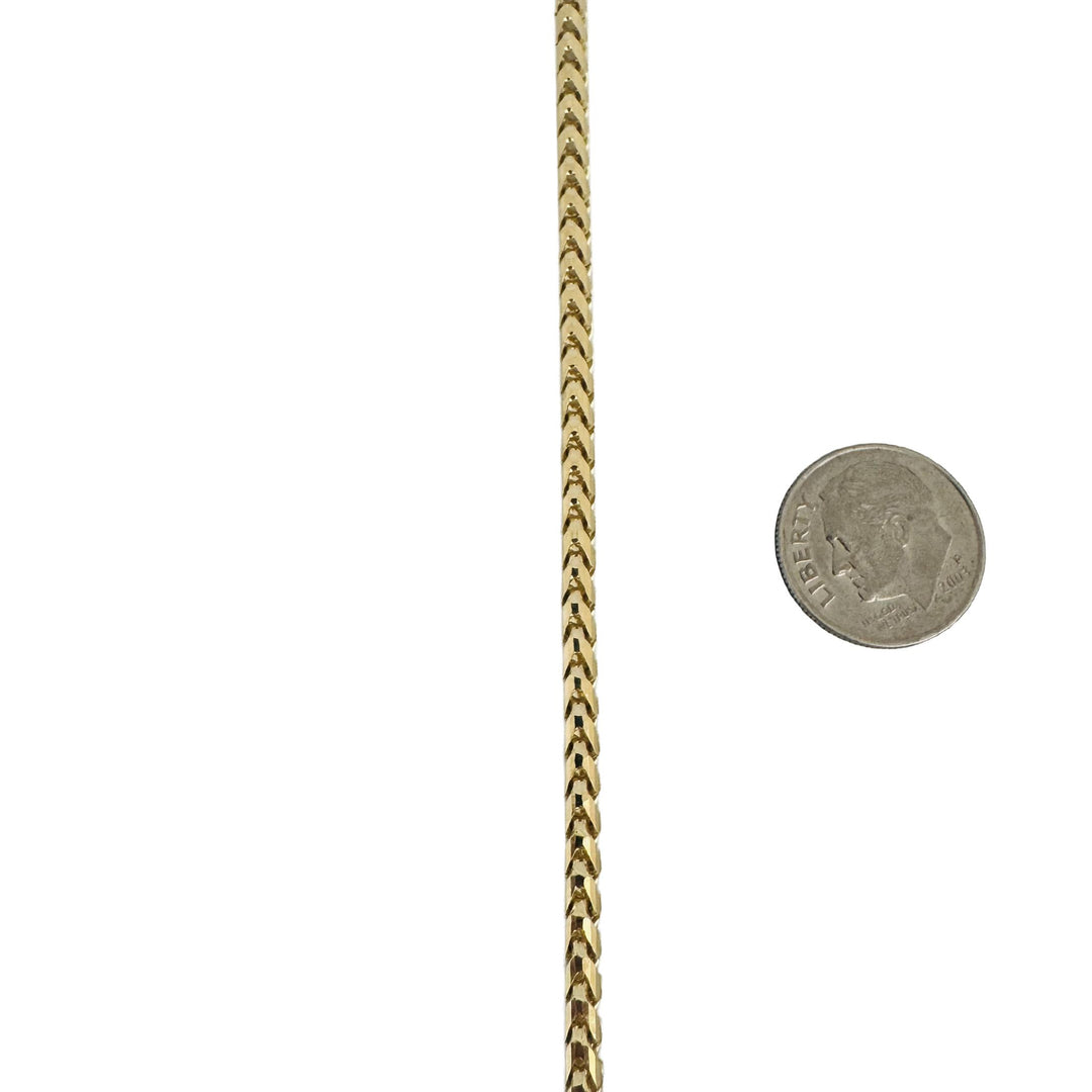 10k Yellow Gold 29.8g Solid Heavy 3.2mm Squared Franco Link Chain Necklace 24"