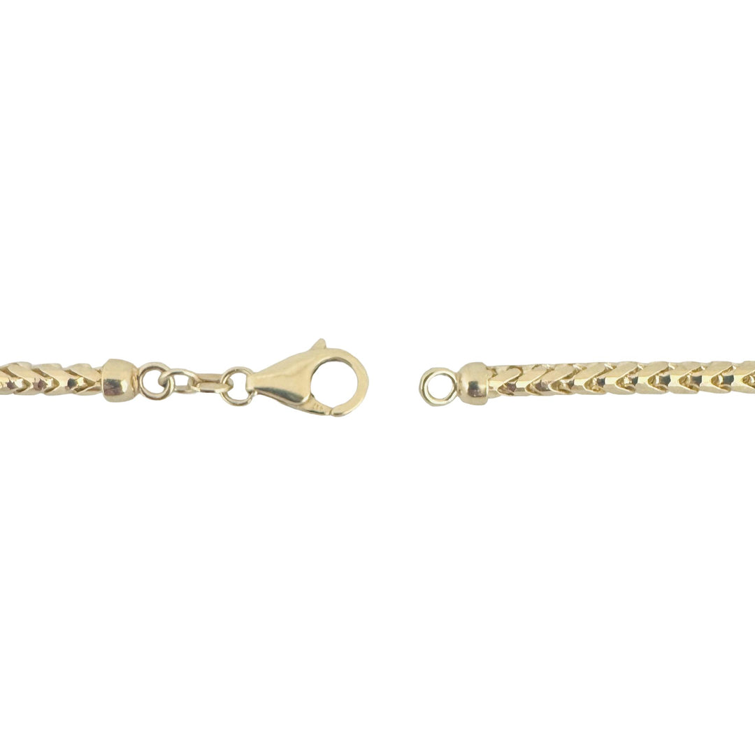 10k Yellow Gold 29.8g Solid Heavy 3.2mm Squared Franco Link Chain Necklace 24"