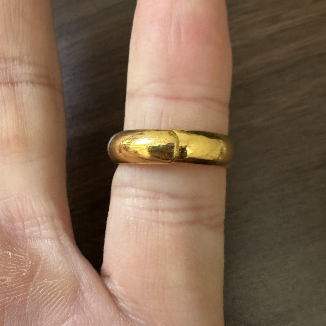 24k Pure Yellow Gold 7.2g Solid 4.5mm Wrap Band Ring Size 6.5