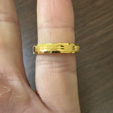 24k Pure Yellow Gold 8.8g Solid 4mm Diamond Cut Band Ring Size 6.25