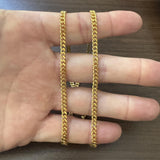 24k Pure Yellow Gold 35g Solid Heavy 4mm Curb Link Chain Necklace 22"