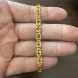 24k Pure Yellow Gold 14.2g Solid Double Curb Link Bracelet 6.75"