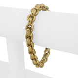 14k Yellow Gold 18g Ladies Polished 8.5mm Vintage Fancy Link Bracelet Italy 7.5"