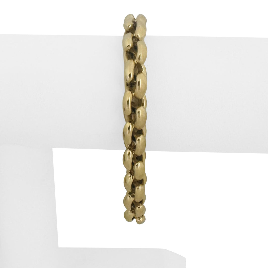 14k Yellow Gold 18g Ladies Polished 8.5mm Vintage Fancy Link Bracelet Italy 7.5"