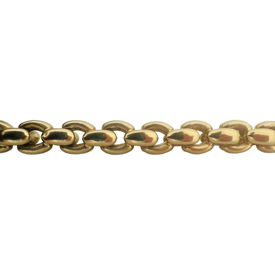 14k Yellow Gold 18g Ladies Polished 8.5mm Vintage Fancy Link Bracelet Italy 7.5"