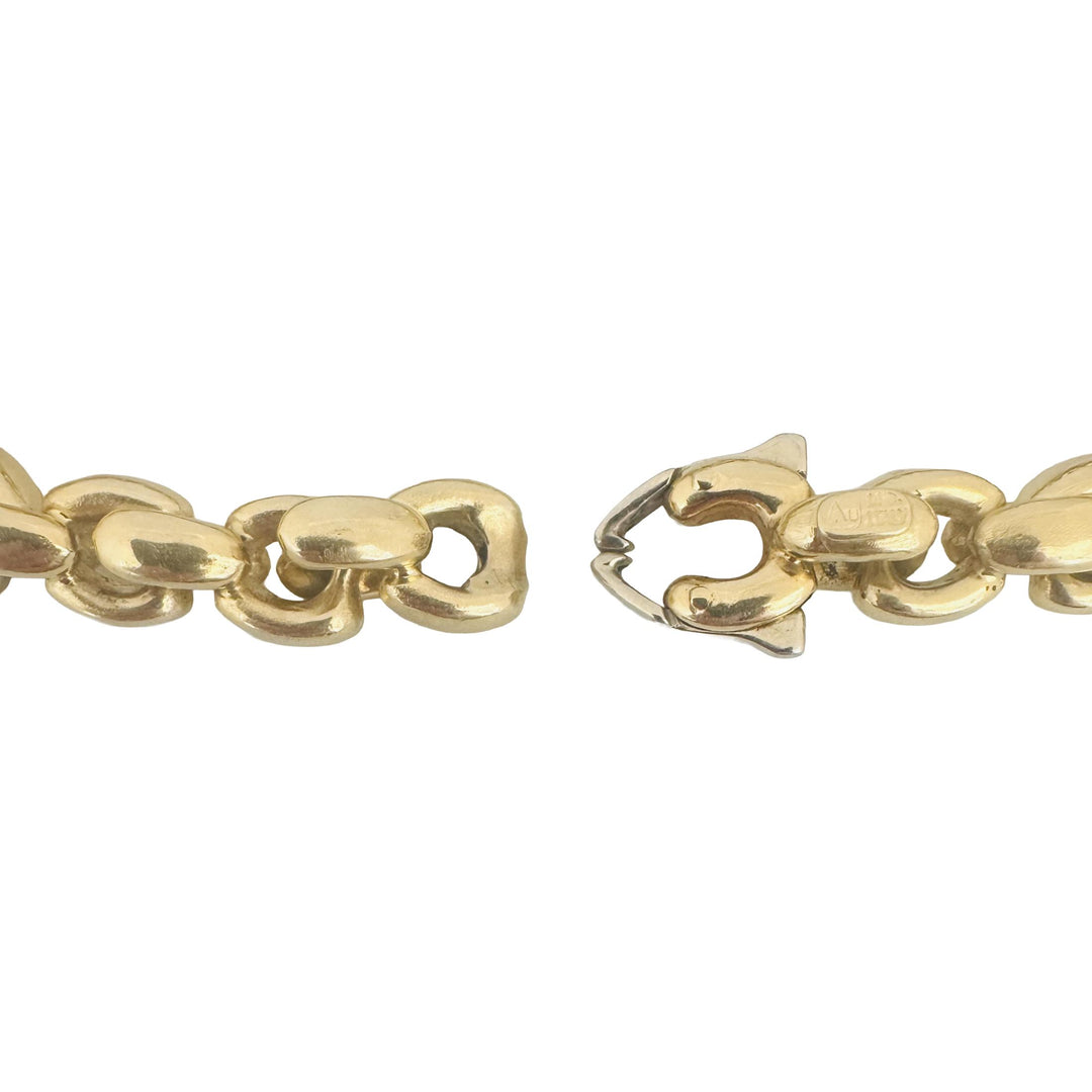 14k Yellow Gold 18g Ladies Polished 8.5mm Vintage Fancy Link Bracelet Italy 7.5"
