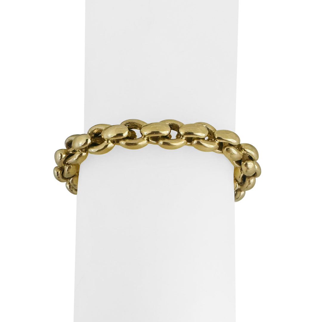 14k Yellow Gold 18g Ladies Polished 8.5mm Vintage Fancy Link Bracelet Italy 7.5"