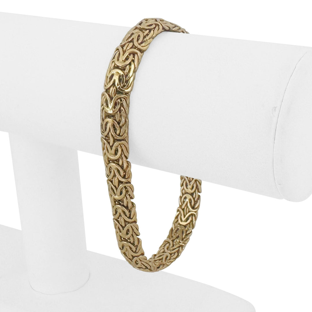 14k Yellow Gold 11.5g Ladies Thick 8.5mm Byzantine Link Bracelet Turkey 8"