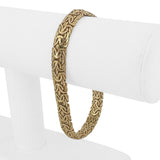 14k Yellow Gold 11.5g Ladies Thick 8.5mm Byzantine Link Bracelet Turkey 8"