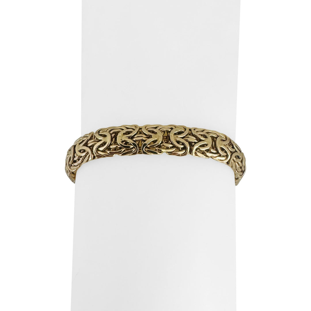 14k Yellow Gold 11.5g Ladies Thick 8.5mm Byzantine Link Bracelet Turkey 8"