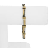 14k Yellow and White Gold 13g Diamond Cut Bar Link Bracelet 7.25"