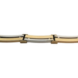 14k Yellow and White Gold 13g Diamond Cut Bar Link Bracelet 7.25"