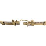 14k Yellow and White Gold 13g Diamond Cut Bar Link Bracelet 7.25"