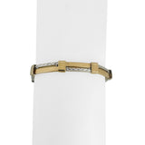 14k Yellow and White Gold 13g Diamond Cut Bar Link Bracelet 7.25"