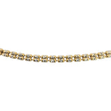 14k Yellow and White Gold 8.2g Sparkling 3mm Ice Barrel Link Necklace Italy 18"