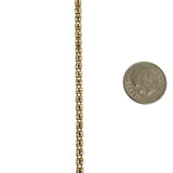 14k Yellow and White Gold 8.2g Sparkling 3mm Ice Barrel Link Necklace Italy 18"