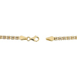 14k Yellow and White Gold 8.2g Sparkling 3mm Ice Barrel Link Necklace Italy 18"