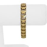 14k Yellow Gold 10.4g Vintage Milor 10mm Fancy Link Bracelet Italy 7"