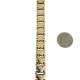 14k Yellow Gold 10.4g Vintage Milor 10mm Fancy Link Bracelet Italy 7"