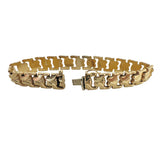 14k Yellow Gold 10.4g Vintage Milor 10mm Fancy Link Bracelet Italy 7"