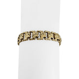 14k Yellow Gold 10.4g Vintage Milor 10mm Fancy Link Bracelet Italy 7"