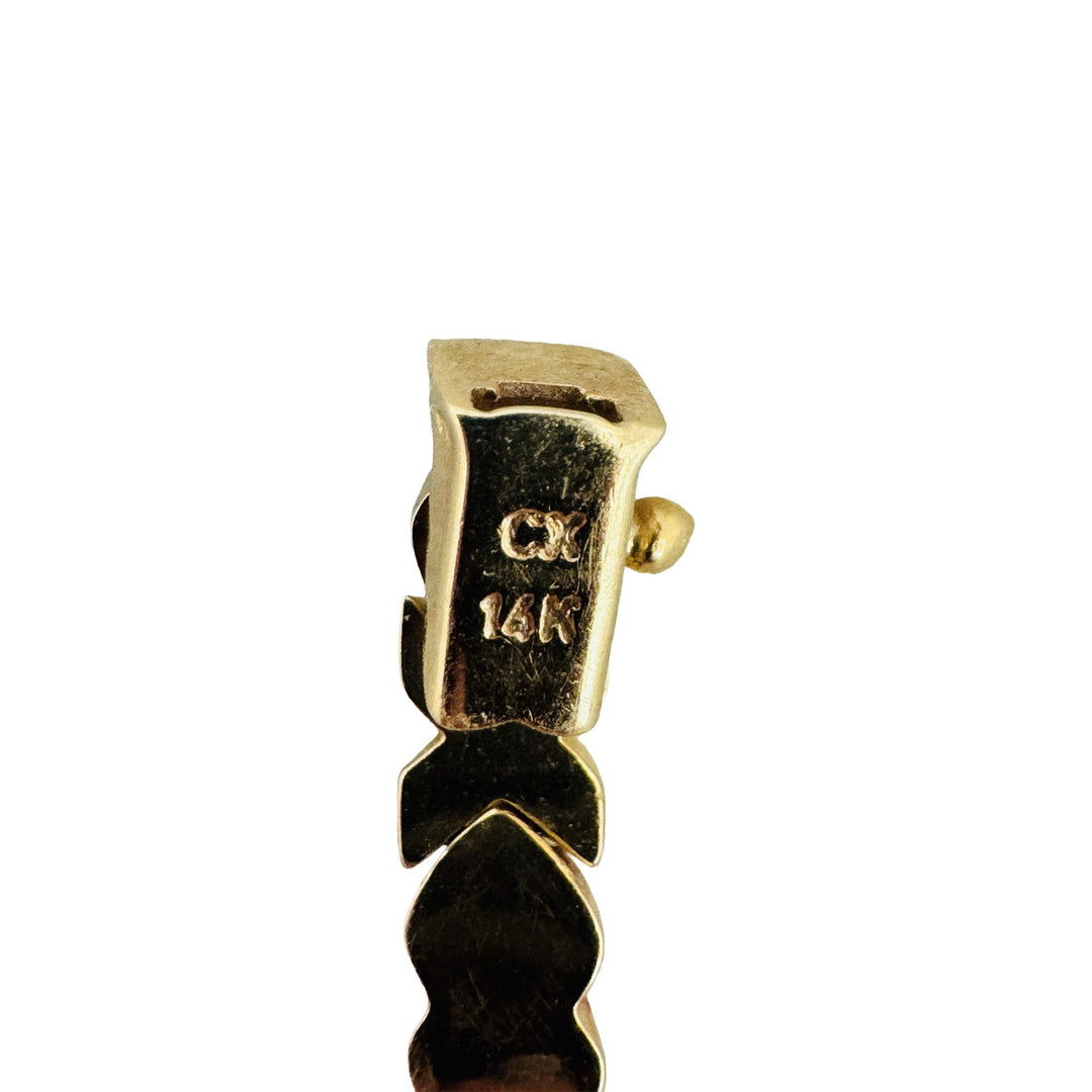 14k Yellow White and Rose Gold 8.3g Ladies XO Link Bracelet 7"