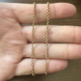 18k Yellow Gold 3.6g Thin Light 2.5mm Rolo Link Chain Necklace Italy 17.5"