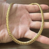 18k Yellow Gold 34.3g Heavy Ladies Vintage Fancy Link Collar Necklace Italy 15"
