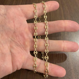 14k Yellow Gold 25.6g Solid Heavy 5.5mm Puffy Mariner Link Chain Necklace 22.5"
