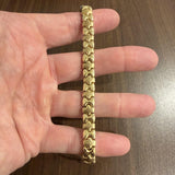 14k Yellow and White Gold 16g Reversible Thick Fancy Link Bracelet 7"