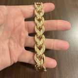 14k Yellow Gold 28.7g Ladies Polished 18mm Fancy Link Bracelet Italy 7"