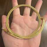 14k Yellow Gold 29.5g Solid Heavy Thick 6mm Herringbone Link Necklace Italy 20"