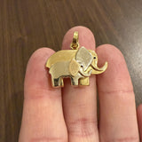 18k Yellow and White Gold 7.8g Mother and Child Elephant Charm Pendant