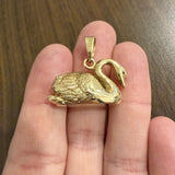 Steve Wardle 14k Yellow Gold 15.5g Heavy Ruby Eyes Swan Pendant