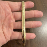 14k Yellow Gold 15.2g Solid Polished 7.5mm Omega Link Bracelet Italy 7.25"