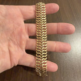 14k Yellow Gold 18g Vintage Ladies 17mm Fancy Link Bracelet Italy 7.5"
