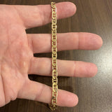 14k Yellow Gold 8.4g Semi Solid Men's 5.5mm Mariner Link Bracelet Italy 8"