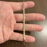 14k Yellow Gold 10.8g Vintage Solid Thin 4mm Fancy Link Bracelet 7.5"