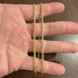 14k Yellow Gold 5.6g Hollow Light 3mm Cuban Curb Link Chain Necklace 20"