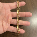 14k Yellow Gold 9.2g Ladies 11mm Marquise Link Toggle T Bar Bracelet Italy 7.5"