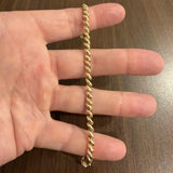 10k Yellow Gold 7.3g Faceted Ladies 4.5mm Thin San Marco Link Bracelet 7.25"