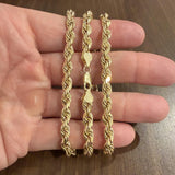 10k Yellow Gold 25.2g Hollow Thick 6mm Diamond Cut Rope Chain Necklace 24"