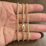 10k Yellow Gold 29.8g Solid Heavy 3.2mm Squared Franco Link Chain Necklace 24"