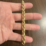 14k Yellow Gold 18g Ladies Polished 8.5mm Vintage Fancy Link Bracelet Italy 7.5"