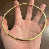 18k Yellow Gold 42.2g Solid Heavy 6mm Omega Link Necklace Italy 16"