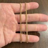 18k Yellow Gold 18.6g Solid Ladies 3.2mm Cuban Curb Link Chain Necklace 18"