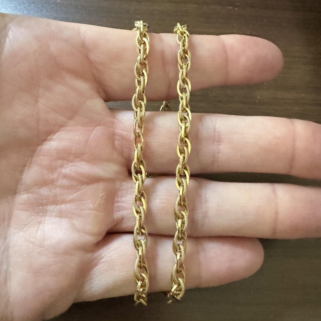 14k Yellow Gold 9.9g UnoAErre Vintage Fancy Link Chain Necklace Italy 17"