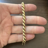 14k Yellow Gold 19.5g Ladies Polished 7.5mm San Marco Link Bracelet Italy 7"