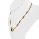 18k and 14k Yellow Gold Ruby and Ammolite Oval Pendant Foxtail Necklace 16.5"