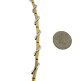 18k Yellow and White Gold 40.8g Heavy Fancy Bar Link Necklace 22"